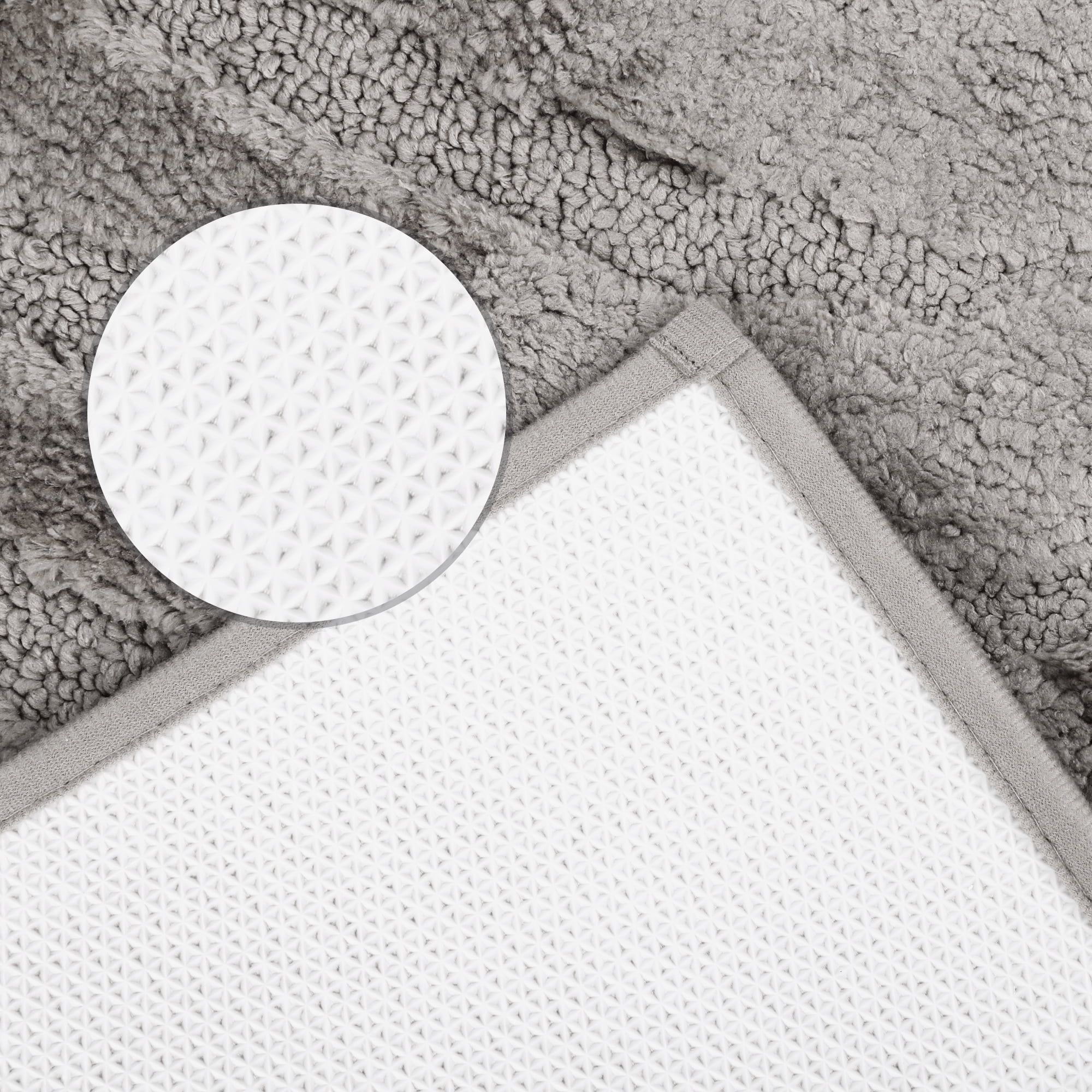 Unique Bargains Geometry Pattern Bathroom Rugs Mat Soft Bath Floor Rugs Grey 20" x 32"