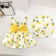 thumbnail image 2 of Odeerbi Toddler Girls Tank Dress Floral Sun Dress 0-3 Years Summer Dress Print Strawberry Sleeveless Dress with Hat Set Yellow, 2 of 4