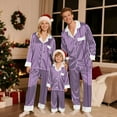 thumbnail image 7 of Hxshgdsn Family Pajamas Set Matching Striped Button Down Long Sleeve Tops And Straight Leg Pants Loungewear 2Pcs Purple Dad M, 7 of 7