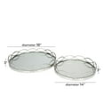 thumbnail image 3 of DecMode 18", 14"W Silver Stainless Steel Mirrored Tray, 2-Pieces, 3 of 7