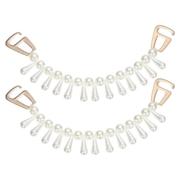 Uxcell 2 packs Shoe Charm Chain Bead Shapes for Shoes Decoration, White, Rose Gold