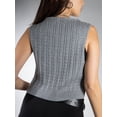 thumbnail image 4 of DARING DIVA Women's Stylish AK Cable Knit Tie Vest M Gray, 4 of 6