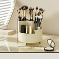 thumbnail image 4 of KYAIGUO Desk Makeup Organizer Rotating Makeup Brush Holder Spinning Cosmetic Display 5.6x5.8in(White), 4 of 5