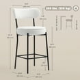 thumbnail image 3 of HOMCOM Modern Bar Stools Set of 2 27" Counter Height Barstools Cream White, 3 of 10