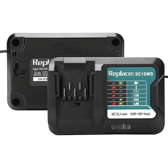 Cargador de Batería de Litio Rápido, para Batería de Litio 10.8V/12V, Compatible con DC10WD/DC10SB/DC10WC/BL1015/BL1016/BL1021B/BL1041B, Universal, con Indicador e Pantalla
