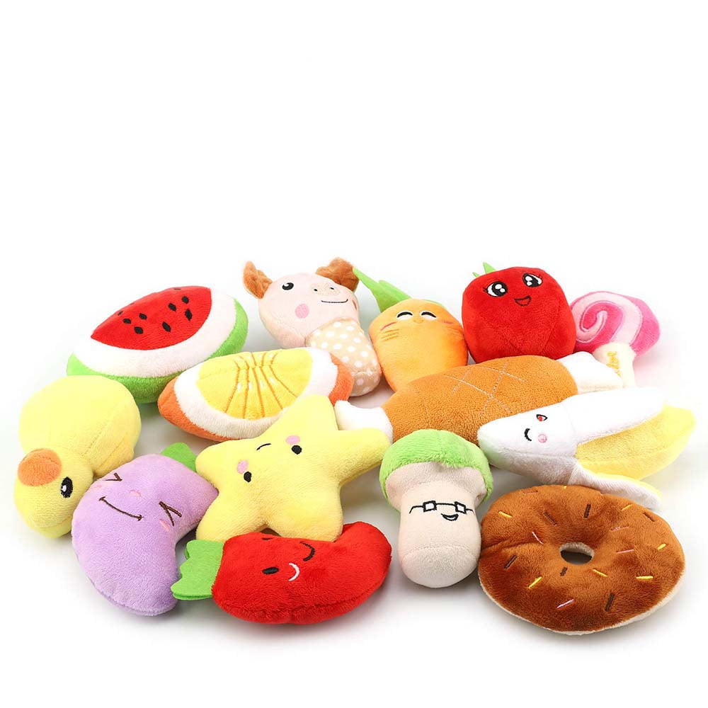 Squeaky Dog Toys for Small Dogs Fruits and Vegetables Plush Puppy Dog