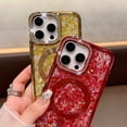 thumbnail image 6 of Magnetic Case Designed for iPhone 16 Pro Max Clear Glitter - Compatible with MagSafe Charger Phone Case for Women Girls, Full-Body Shockproof Protective Case Cover for iPhone 16 Pro Max - Gold, 6 of 7