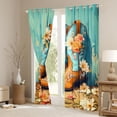 thumbnail image 3 of Erosebridal Turquoise Brown Cowgirl Boots Floral Print Blackout Curtains Set of 2 (52x84 Each), Vintage Western Window Curtains for Girls, 3 of 6