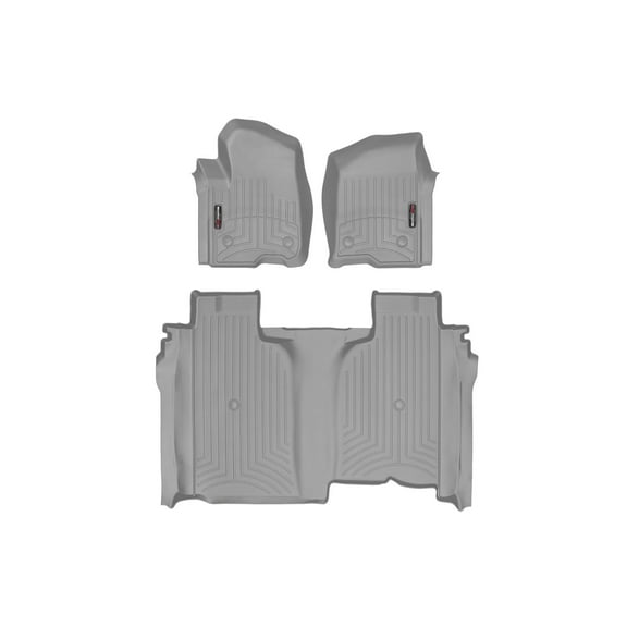 WeatherTech Custom Fit FloorLiners compatible with Silverado 1500, Sierra 1500 Limited, Silverado 2500HD/3500HD, Sierra 1500, Silverado 1500 LTD - 1st & 2nd Row, Grey