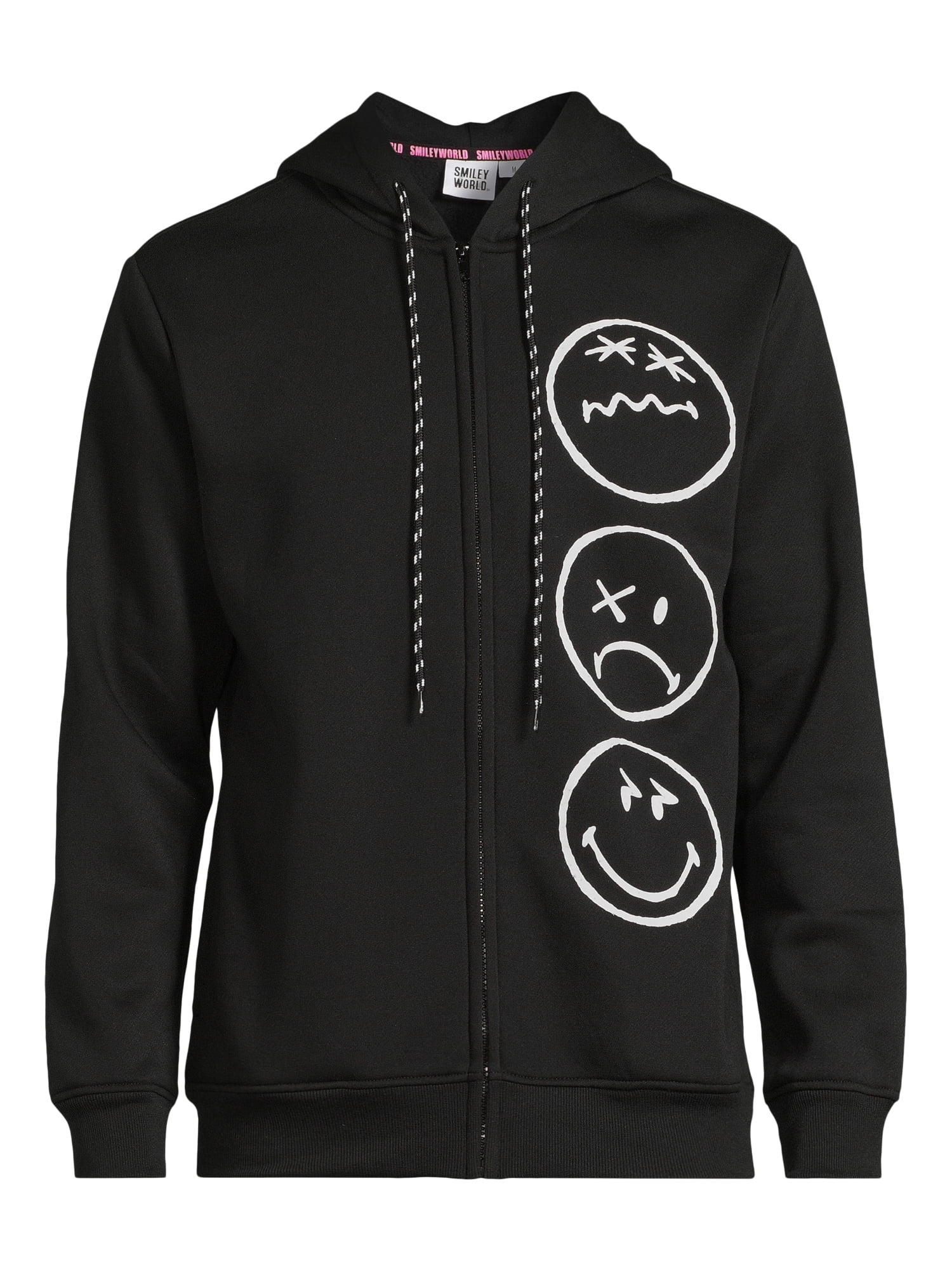 SmileyWorld Men's Graphic Print Hoodie with Long Sleeves, Sizes XS
