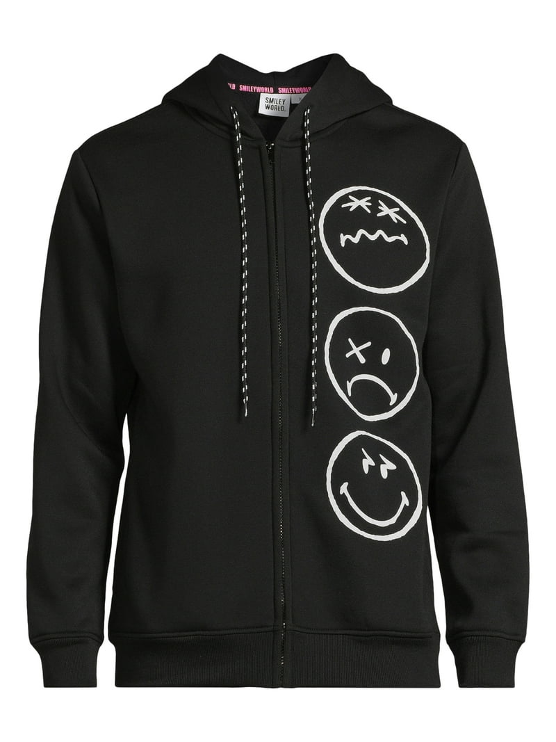 SmileyWorld men's Graphic Print Hoodie, Zip Closure - Walmart.com