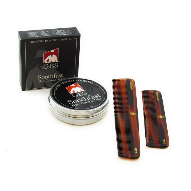 G.B.S Stylish Hair Care Kit, Soothfast Hair Control Wax, Handmade Dressing Comb, PCT Handmade Tortoise Pocket Comb