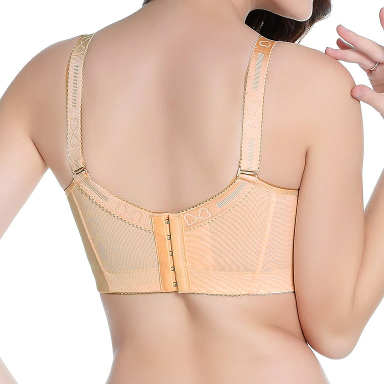 Eashery Minimizer Bras for Women Full Coverage Women's Pure Comfort T-Shirt  Wireless Bra Beige 40C