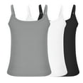 thumbnail image 5 of JIUKE 3PC Womens Tank Tops Scoop Neck Summer Going out Tops Ribbed Knit Basic Sleeveless Slim Fitted Crop Shirts, 5 of 6