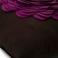thumbnail image 2 of Pillow Case Zipper, Brown Pillow Shams, 3D Purple Felt Origami Rose Flower Pillow Shams, 24x24 inch (60x60 cm) Pillow Shams, Faux Suede Pillow Sham Modern, Floral Pillow - Pink Rose, 2 of 3