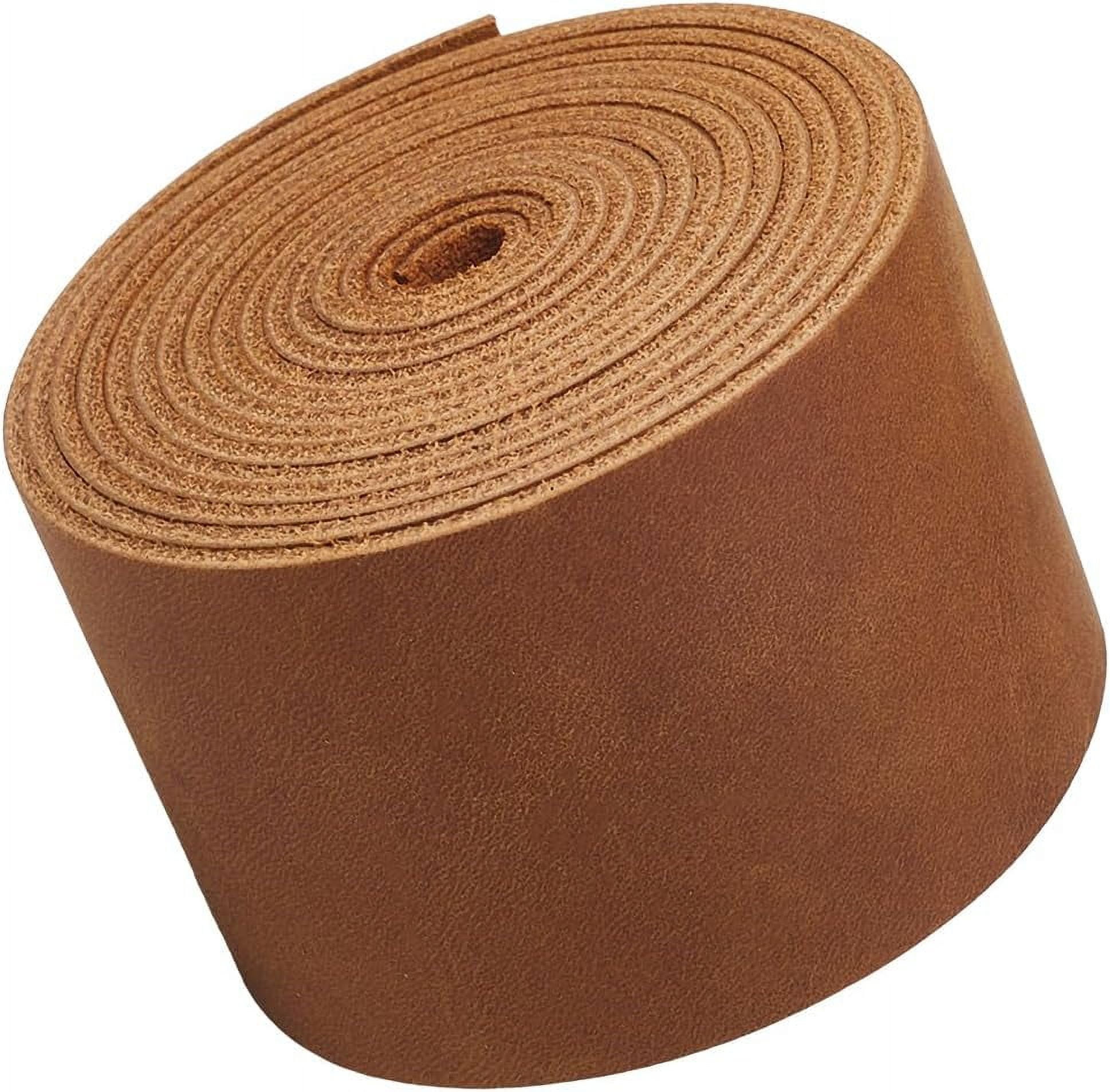 2 Inch Wide Crazy Horse Top Grain Leather Strap AB Grade 72 Inch Long Genuine Leather Strips 1.8mm Thick Saddle Brown Leather Cord Real Leather Flat String Tooling for Crafts DIY