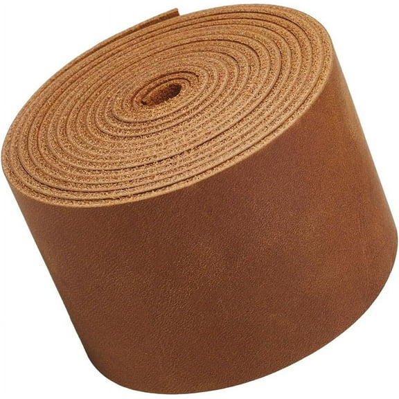72x2 Inch Wide Top Grain Cowhide Tooling Leather Genuine Cow Leather Strap AB Grade Crazy Horse Leather String Real Leather Strip Flat Leather Material for Crafts Wrapping Sewing Camel diy