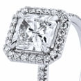 thumbnail image 4 of HeartsAndYou 2.23ct Radiant Cut Moissanite Engagement Ring for Women Halo Solitaire 18k White Gold over Silver, 4 of 7