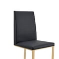 thumbnail image 5 of Benjara Cid Anki 19" Dining Chair- Dark Gray Faux Leather- Brass Steel Finish, 5 of 6