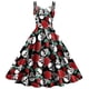 thumbnail image 1 of 2024 Halloween Cosplay vestido de calavera rosa negra oscura disfraz de mujer sin mangas vestidos de fiesta vintage calavera bruja ropa aterradora, 1 of 5