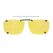 Solar Shield Dioptics Unisex Clip On Rectangle Fashion Sunglasses, Black Yellow, 58 Rec G