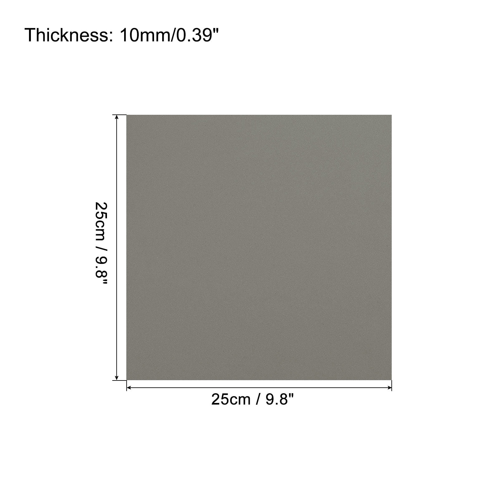 EVA Foam Sheets Light Grey 9.8 Inch x 9.8 Inch 10mm Thick Crafts Sheets 6Pcs