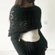 thumbnail image 1 of Nvzi Bufanda con mangas para mujer, chal de punto trenzado, bolero multifuncional de punto y ganchillo con mangas, negro, 1 of 1