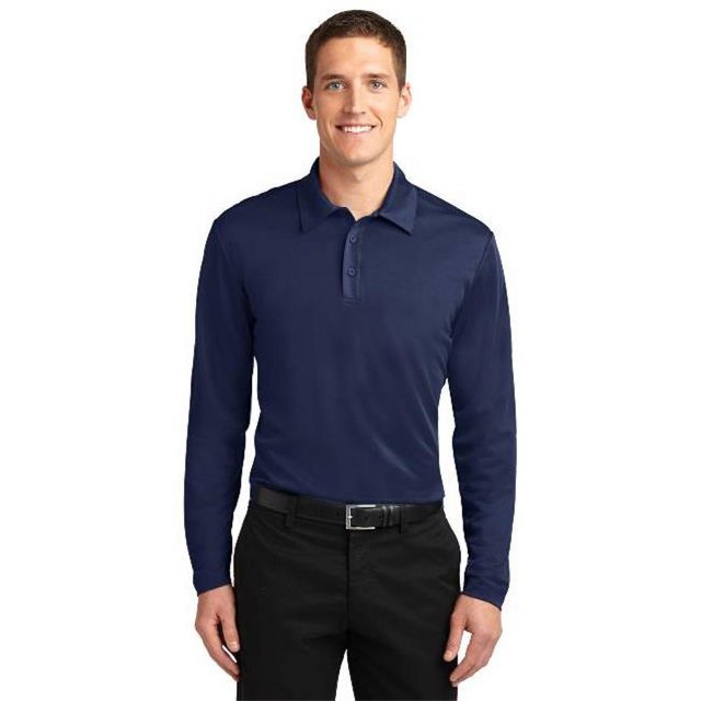 Port Authority ® Silk Touch™ Performance Long Sleeve Polo. K540ls 2Xl Navy