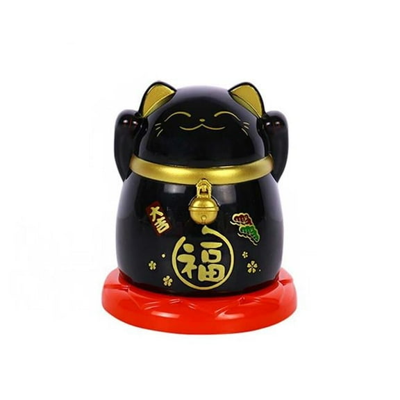 Portable Dispenser Lovely Black Lucky Cat Creative Home Decor Plastic Toothpick Holder