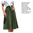 thumbnail image 4 of Hobeauty Pockets Midi Skirt High Waist A-line Women's Solid Color Large Hem Casual Office Lady Leisure with Buttons Decor Mid-calf Length Perfect for Women Who, 4 of 8