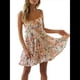 thumbnail image 3 of Vestido Bohemio Floral de Verano 2025 para Mujer, Corto, Sin Mangas, con Volantes y Tirantes Finos. Naranja y Verde S, 3 of 9