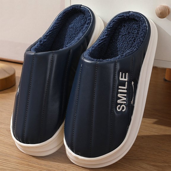 Weloille Women's Thermal Slippers Soft And Comfortable Furry Warm Fleece Lined Slippers With Non-slip Grippers, Women's Home Bedroom Slippers