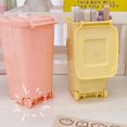 thumbnail image 3 of Mini Trash Can with Lid Swing Top Small Trash Can Pen Holder for Car Bedroom Office Desktop  White, 3 of 6