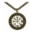 thumbnail image 1 of Collar Vikingo Hombre con Colgante de Brújula VegVisir, Amuleto Nordico Vintage, Collar Runas Vikingas - Bronze MADIOLA Vegvisir, 1 of 6