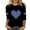 513_Blue, variant on Women's Long Sleeve T-shirt Women'S Valentine'S Day 3D Floral Print Seven Point Long Sleeve T Shirt, Women's Long sleeve T-shirt
