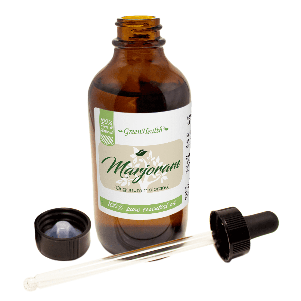 GreenHealth Marjoram Essential Oil 4 Fl Oz (118 ml) Glass Bottle with Glass Dropper