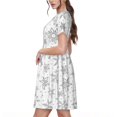 thumbnail image 2 of Balery Snowflake Minimalist Vestidos sueltos de manga corta para mujer, vestidos de verano 2025, vestidos casuales de corte A con vuelo., 2 of 6
