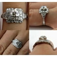 thumbnail image 2 of HeartsAndYou 4ct Round Cut Moissanite Edwardian Vintage Inspired Antique Inspired Women Ring 18k White Gold over Silver, 2 of 7