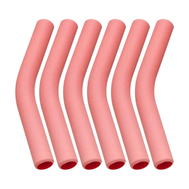 ZOUBAOQ 6pcs Metal Straw Silicone Tips Colored Stainless Steel Straw Set Long-Term Nozzle Use Holder