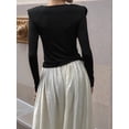 thumbnail image 5 of Women'S Burgundy Draped Cowl Neck Top Long Sleeve Elegant Blouse Casual Fashion Office and Party Outfits, 5 of 7