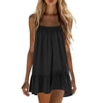 thumbnail image 2 of QUNYINEY A Line Sun Dresses for Women 2026 Sleeveless Mini Black Summer Slip Dress Lounge Square Neckline Ruffle Loose Fit Casual Dresses, 2 of 9