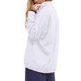 thumbnail image 5 of VISALY Pullover Sweatshirt for Womens Oversized Sweatshirt Casual Button Up Mock Neck Pullover Tops Long Sleeve Shirts Fashion Outfits Clothes Lightweight Sweatshirt White M, 5 of 9