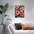 thumbnail image 3 of CozyNet Close Up Botanical Composition Of Hibiscus Blooms, Tropical Leaves & Vibrant Accents Wall Art Prints With Frame Canvas Perfect for Living Room & Bedroom, Ready to Hang, Wall Decor 16"x20"in, 3 of 4