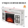 thumbnail image 4 of VANACC Curved TV Cabinet with 26" Electric Fireplace for TVs up to 65", Distressed White, 4 of 8