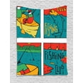 thumbnail image 1 of Gone Fishing Tapestry, Comic Style Fishing Club Caricature Leisure Day in Lake People on Boat Marine, Wall Hanging for Bedroom Living Room Dorm Decor, 60"W X 80"L, Multicolor, by Ambesonne, 1 of 2