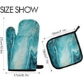 thumbnail image 2 of SKYSONIC Ocean Marble Blue Gold Oven Mitts and Pot Holders Kitchen Oven Glove BBQ Gloves for Cooking/Kitchen/Baking, Pack of 2, 2 of 3