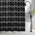 thumbnail image 2 of Black Checkered Shower Curtain, Abstract White Geometric Argyle Stripe Modern Waterproof Shower Curtain Set with 12 Hooks Lightweight Bath Curtains Fabric Bathroom Decor 36x72 Inches, 2 of 9