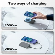 Portable Charger, 5000mAh Power Bank for iPhone, 20W PD Fast Charging, Ultral Slim Wireless Battery Pack Compatible with 17 16 15 14 13 12, Perfect Gift for Family, Black