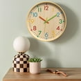 thumbnail image 2 of Unique Bargains Non-Ticking Battery Operated Colorful Analog Wall Clock Pink, 2 of 6