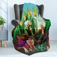 thumbnail image 4 of Animal Soft Flannel Fleece Throw Blanket, Ladybug Butterfly Bee in Exotic Garden Botany Kids Nursery Themed Cartoon Art, Cozy Plush for Indoor and Outdoor Use, 60" x 80", Multicolor, by Ambesonne, 4 of 5